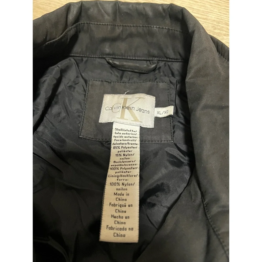 Calvin Klein Mens Work Style Jacket Bomber Black Size XL Full Zip‎